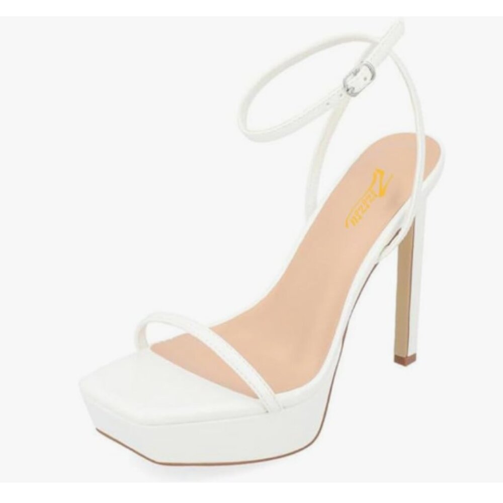 New Elegant White High Heel Sandals
